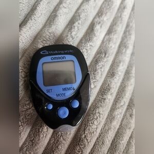 OMRON Black Pedometer with Light Blue Accents